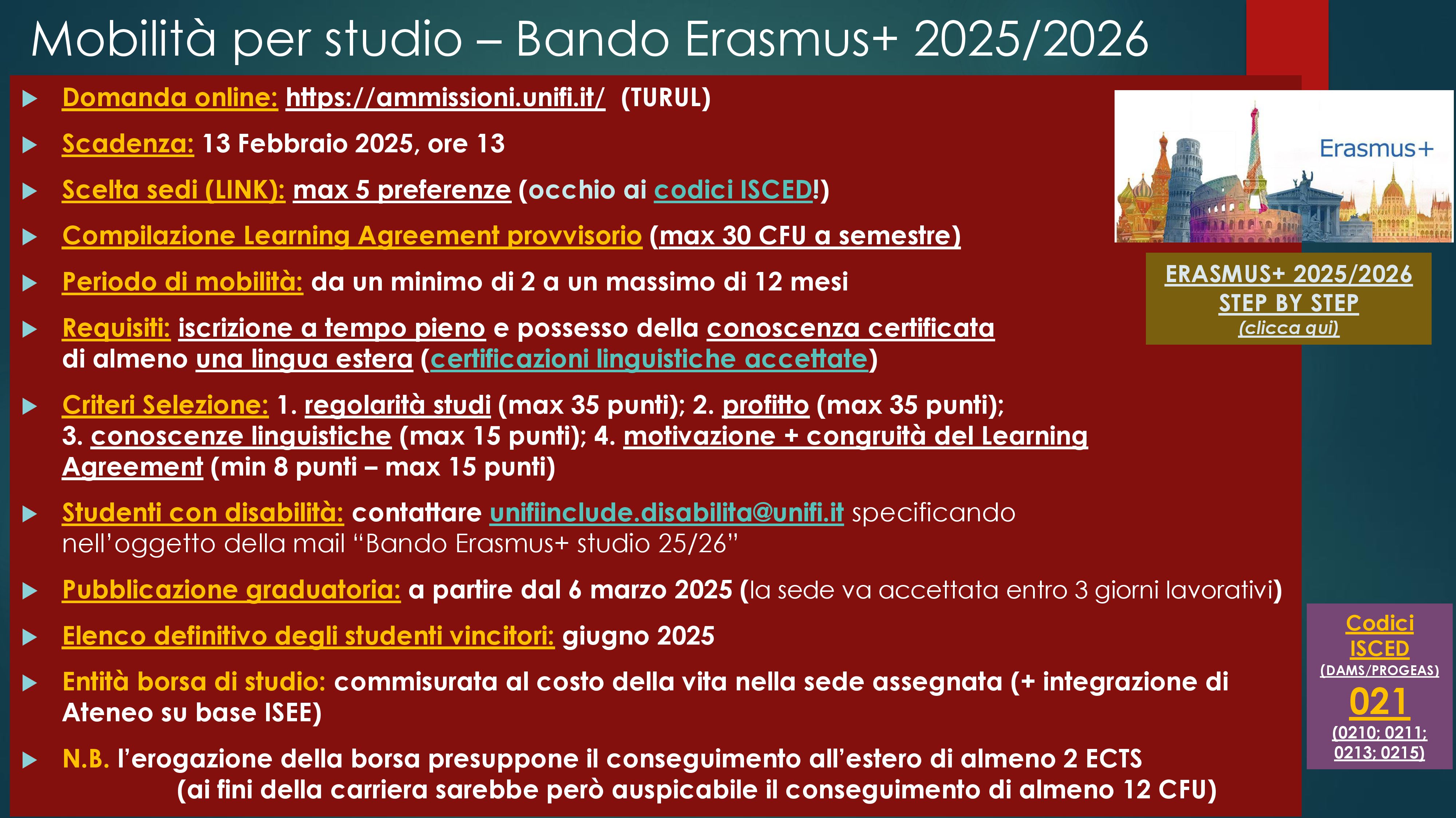 Erasmus+ Bando 2025-2006_slides DAMS & PROGEAS_1